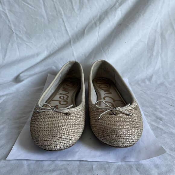 Sam Edelman Falcon Raffia Ballet Flats Casual Chic Slip On Shoes Tan Women 7.5 - Picture 2 of 8